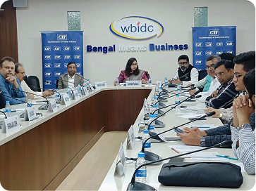 Business meeting at the West Bengal Industrial Development Corporation