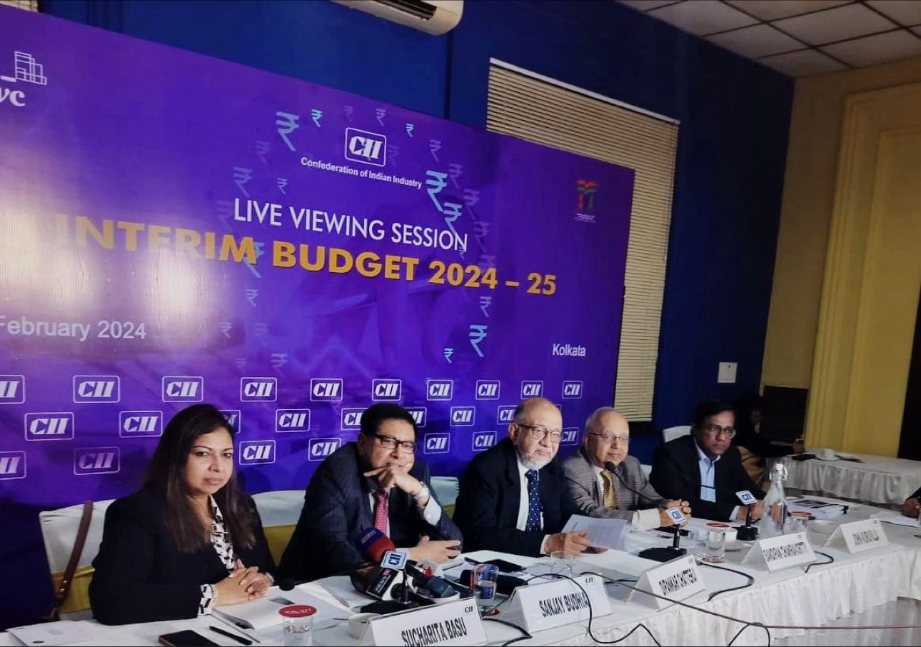 Our Managing Partner & Chairperson CII West Bengal State Council - Sucharita Basu at the Live Budget Viewing Session & media interaction at the Confederation of Indian Industry Kolkata Office.