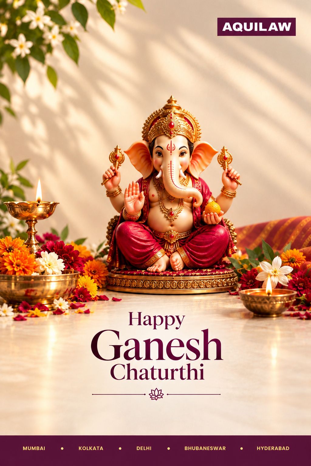 Happy Ganesh Chaturthi! May the Lord bless us always, help us reach our goals and empower us with the right values.  Ganpati Bappa Morya Mangal Murti Morya